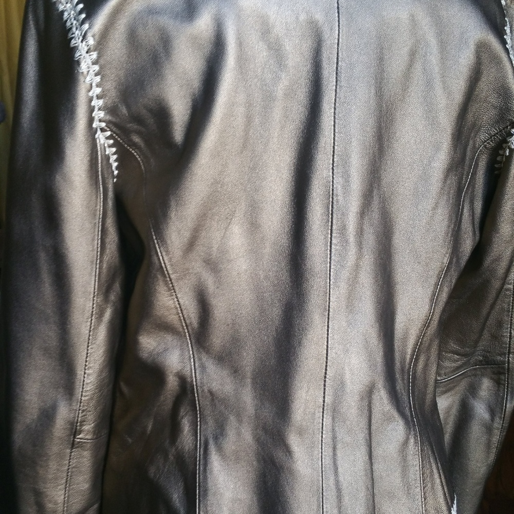 Oscar by Oscar de la Renta Bronze Leather Stunning - Picture 5 of 8